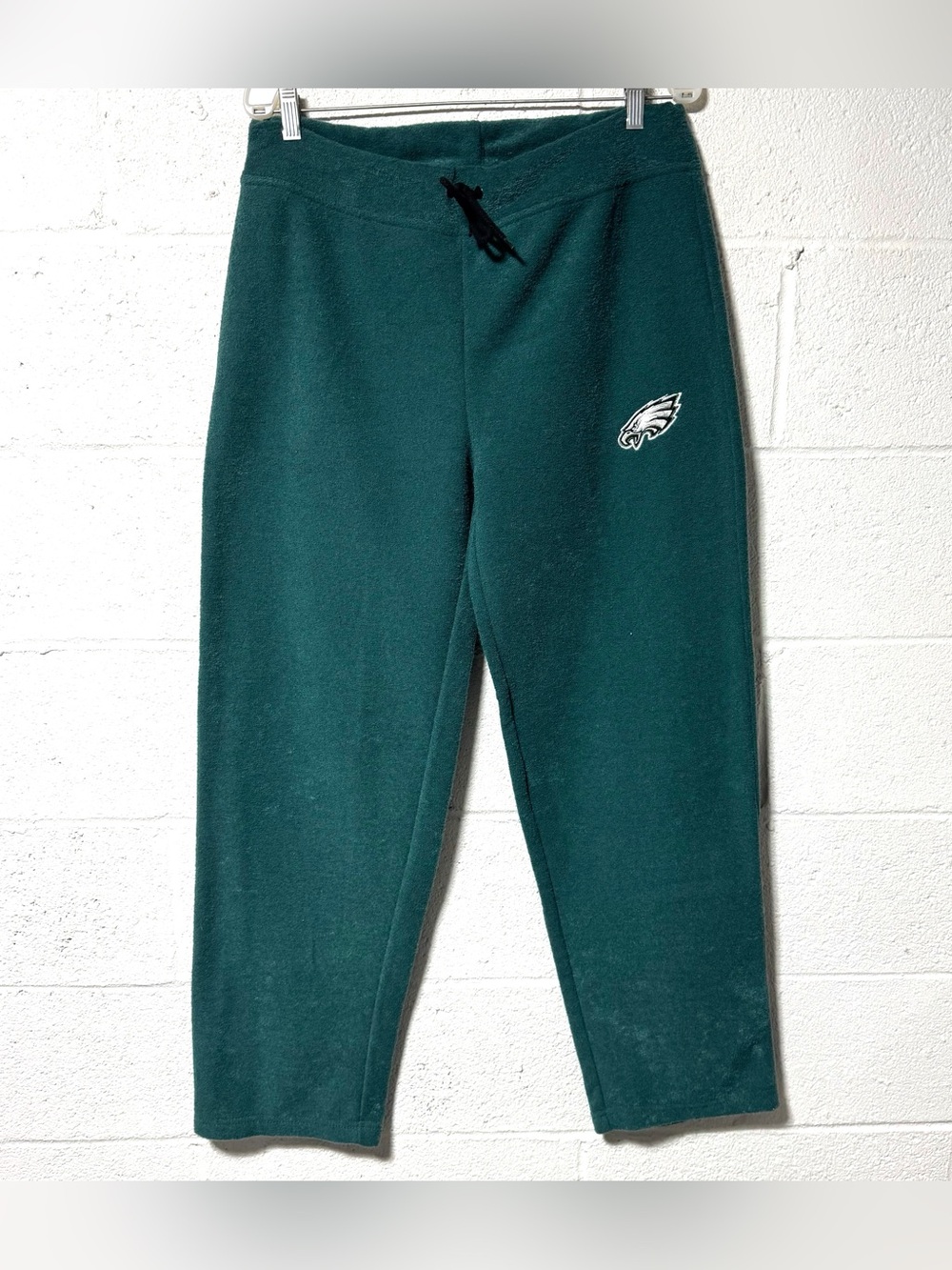 Philadelphia Eagles Womens Terry Cloth Lounge Pants Sweatpants Green NFL Y2K L